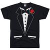 DIRTYRAGZ Men's Black Formal Tuxedo Tie Tux T Shirt S Black view 1