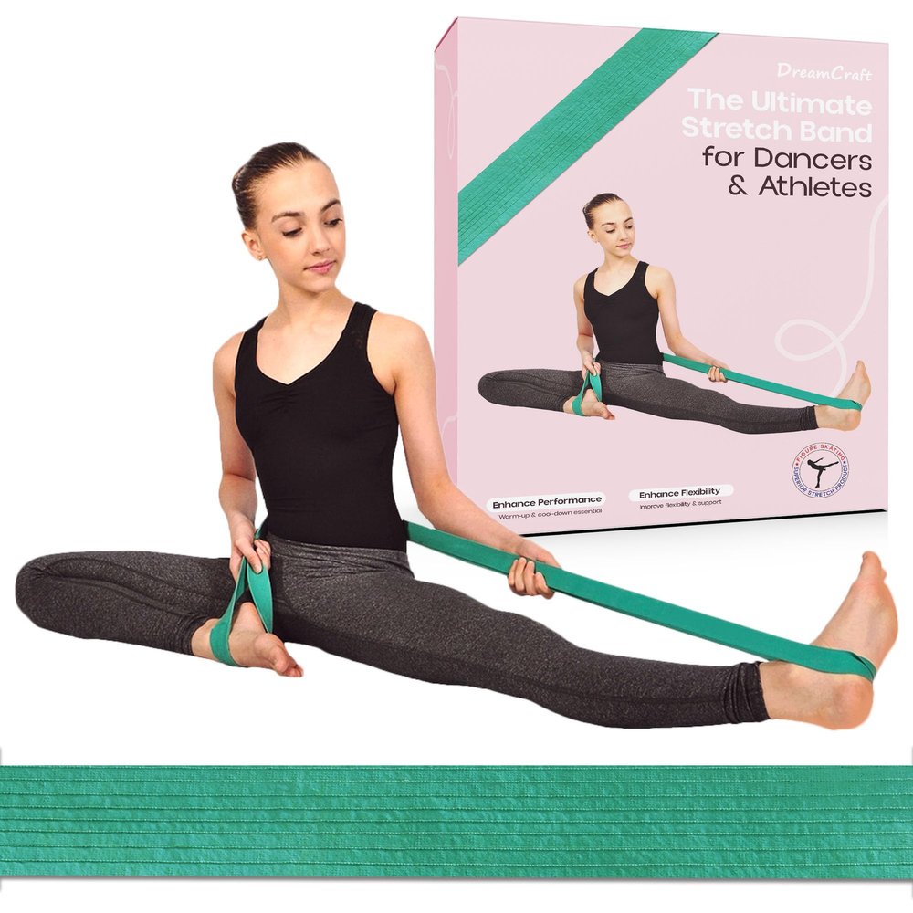 SuperiorBand Ballet Stretch Band for Dancers - Dance Stretch Bands for Gymnastics and Ballet Training - Dance Bands, Gymnastics Stretch Band for Flexibility - Ballet Stretch Bands for Dancers, Green