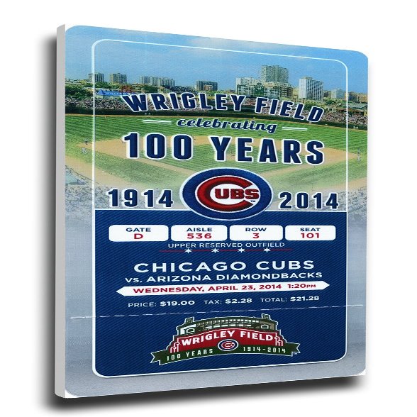 MLB Chicago Cubs Wrigley Field 100th Anniversary Game Mega Ticket