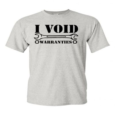 City Shirts I Void Warranties Adult Gray T-Shirt Tee (XX Large, Gray)