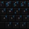 LITHUANIAN KEYBOARD LABELS ON TRANSPARENT BACKGROUND with BLUE LETTERING (14X14) view 1