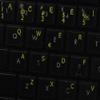 LITHUANIAN KEYBOARD LABELS ON TRANSPARENT BACKGROUND with YELLOW LETTERING (14X14) view 4