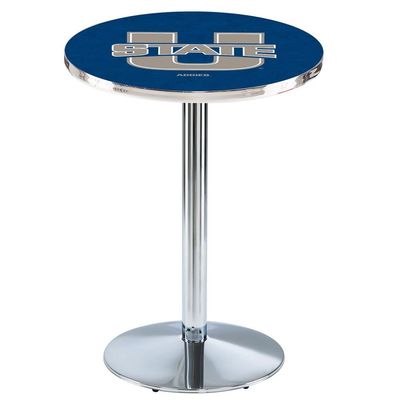 Holland Bar Stool Co. L214-36" Chrome Utah State Pub Table