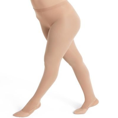 Capezio Womens Ultra Soft Self Knit Waistband Transition Tights, Light Suntan, XX-Large US
