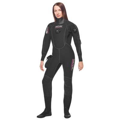 SEAC Women's Warmdry 4mm Neoprene Dry Suit, Black, X-Small