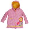 Wippette Little Girls Hooded Gingham Trench Raincoat - Fuchsia (Size 4) view 1