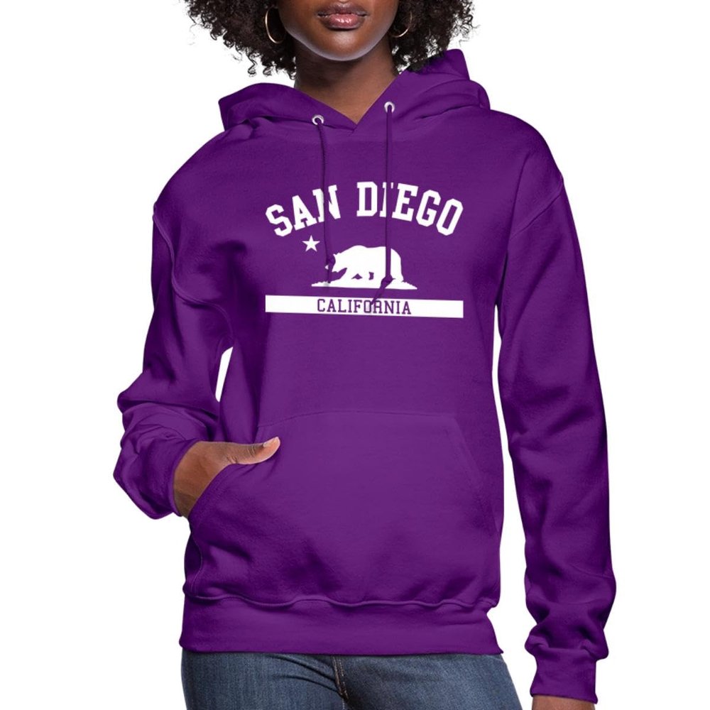 Spreadshirt San Diego California State Women's Hoodie, S, Purple