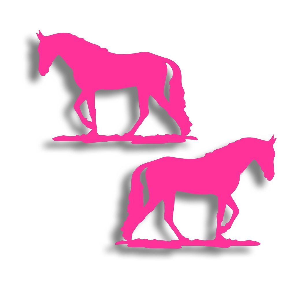 2X Tennessee Walker Horse Decal Sticker for Your Tack Box, Truck Trailer 7 x 10 Inch Pink 3M Vinyl Left & Right