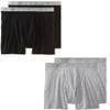 Fruit of the Loom Men's 4Pack Assorted Boxer Briefs 100% Cotton Underwear (Black and Grey, Medium) view 1