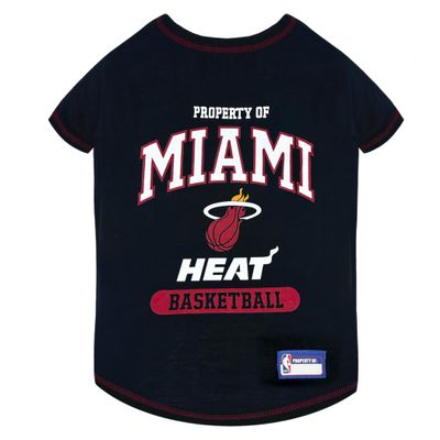 Pets First NBA Licensed Hoodies & T-shirt for Dogs & Cats, Miami Heat, Small