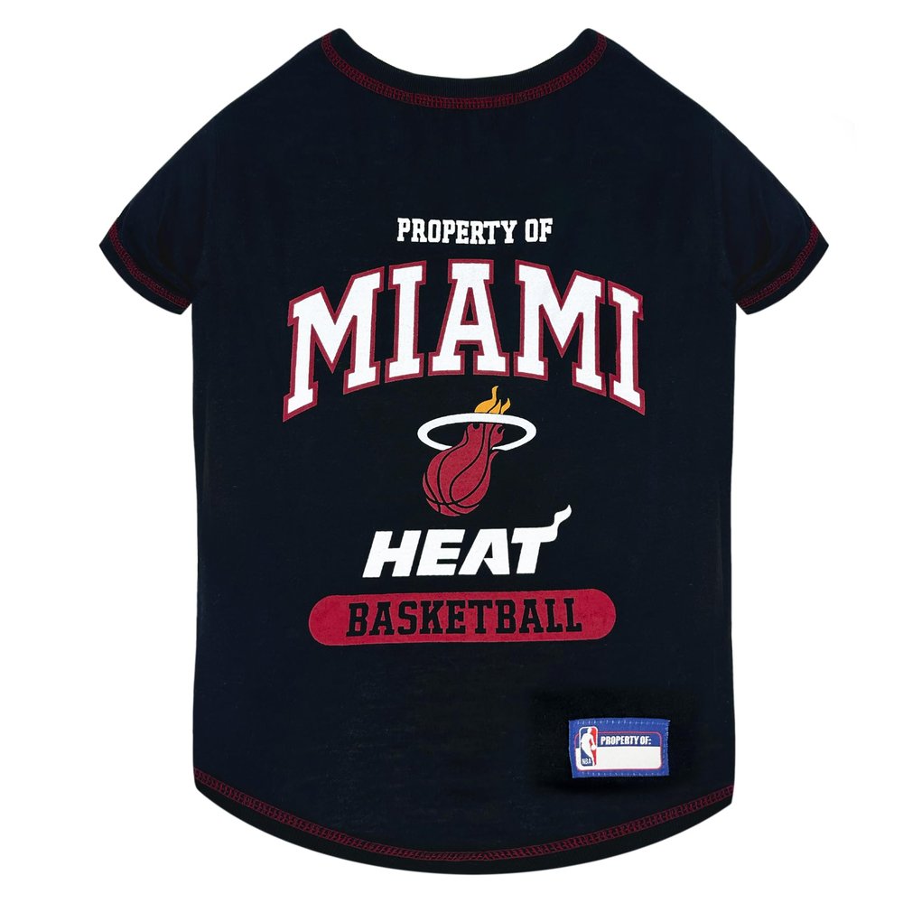 Pets First NBA Licensed Hoodies & T-shirt for Dogs & Cats, Miami Heat, Small