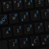 SPANISH LATIN AMERICAN KEYBOARD LABELS ON TRANSPARENT BACKGROUND with BLUE LETTERING (14X14) view 4