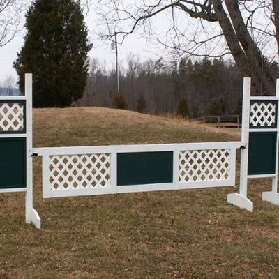 Platinum Jumps 2 Outside Panel Lattice Gate 10ft - 18 inch Redwood Stain