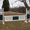 Platinum Jumps 2 Outside Panel Lattice Gate 10ft - 18 inch Redwood Stain view 1
