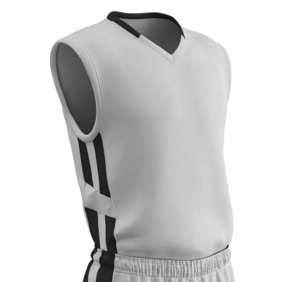 Champro Unisex-Youth Muscle Basketball Jersey, White, Black, Youth Large