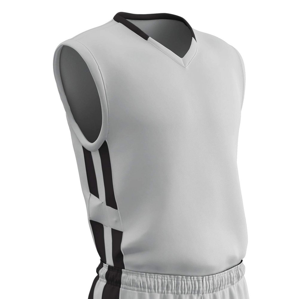 Champro Unisex-Youth Muscle Basketball Jersey, White, Black, Youth Large