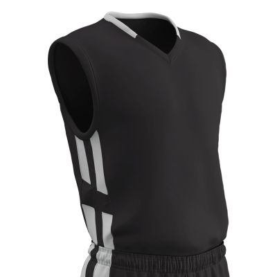 Champro Muscle Dri Gear Polyester Basketball Jersey, Youth X-Large, Black, White
