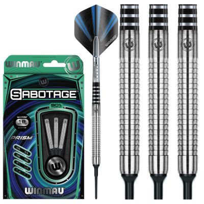 Winmau Sabotage 18g Soft Tip Tungsten Darts with Prism Flights and Shafts (Stems)