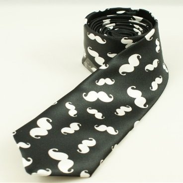 Brand New Slim Plain Unisex Solid Skinny Necktie B/w Mustache 2" Ties