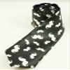 Brand New Slim Plain Unisex Solid Skinny Necktie B/w Mustache 2" Ties view 1