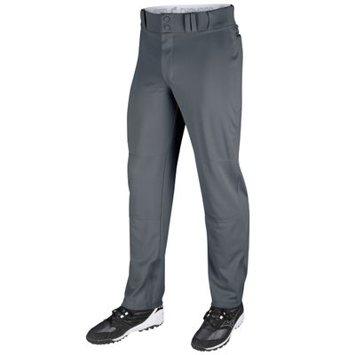 CHAMPRO Boys Open-Bottom Loose-Fit Baseball Pant with Adjustable Inseam and Reinforced Sliding Areas , Graphite, X-Large