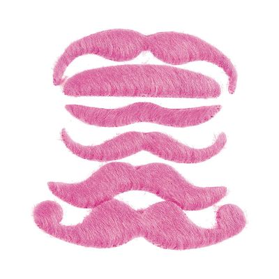 Fun Express Hot Pink Mustache Assortment - Apparel Accessories - Costume Accessories - Bulk Accessories - 12 Pieces