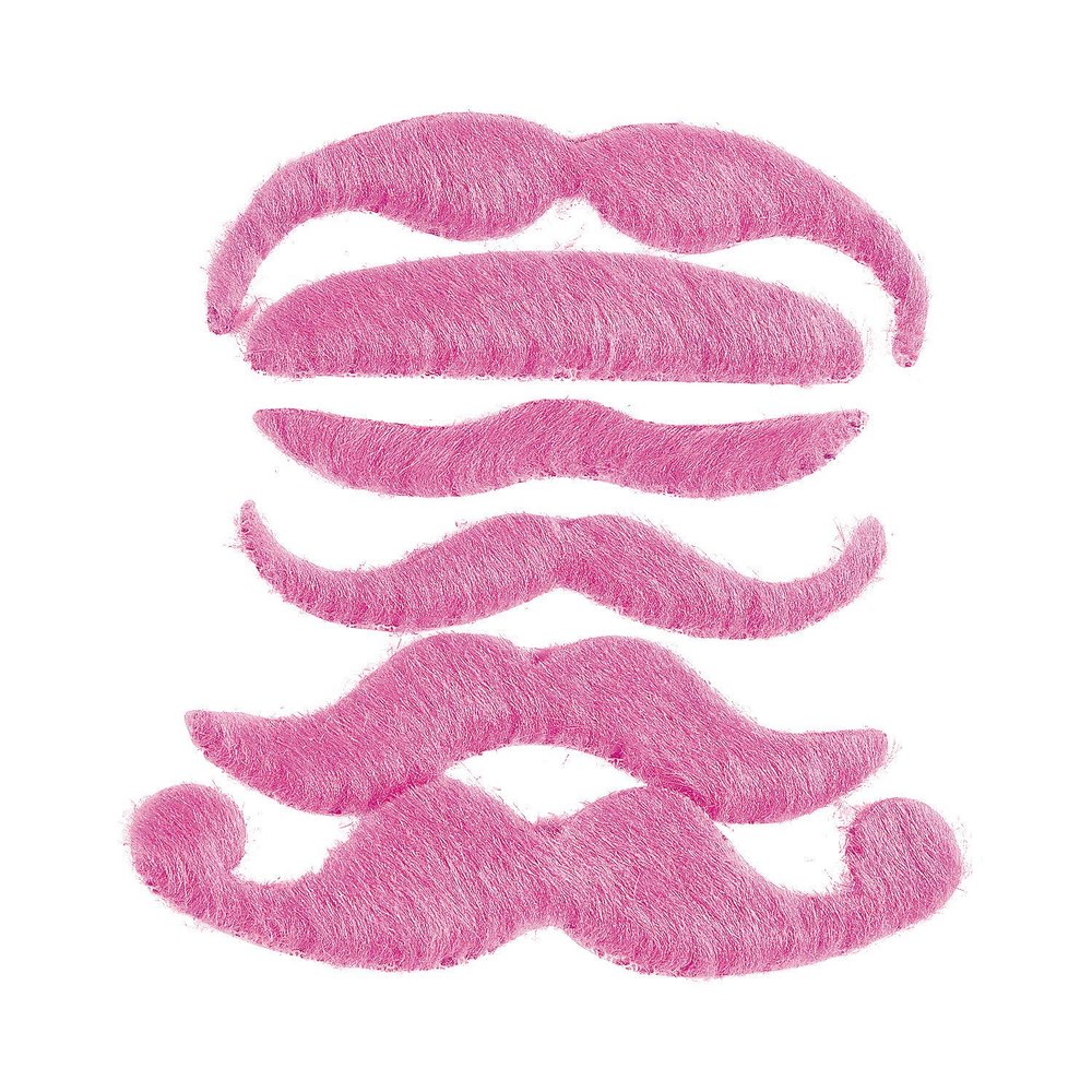 Fun Express Hot Pink Mustache Assortment - Apparel Accessories - Costume Accessories - Bulk Accessories - 12 Pieces