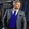 Vittorio Farina Solid Color Satin Suit Vest for Men Set of 4 - Vest, Tie, Bow Tie & Pocket Square (Royal) view 3