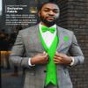 Vittorio Farina Solid Color Satin Suit Vest for Men Set of 4 - Vest, Tie, Bow Tie & Pocket Square (Lime) view 4