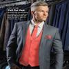 Vittorio Farina Solid Color Satin Suit Vest for Men Set of 4 - Vest, Tie, Bow Tie & Pocket Square (Coral) view 3