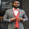 Vittorio Farina Solid Color Satin Suit Vest for Men Set of 4 - Vest, Tie, Bow Tie & Pocket Square (Coral) view 4