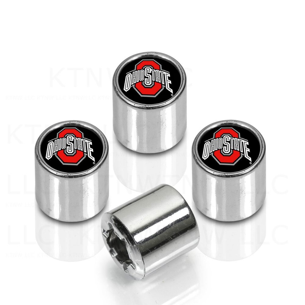 STOCKDALE Officially Licensed NCAA Colorful Insert Valve Caps - Ohio State Buckeyes