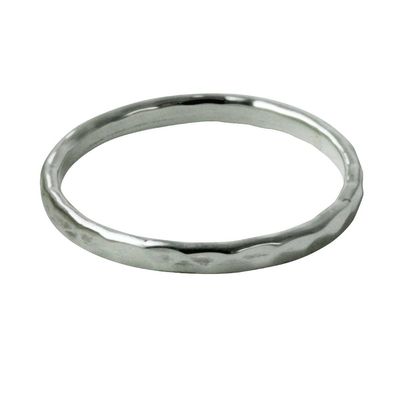 apop nyc "Disko 2mm Sterling Silver Band Thin Ring Size 6 Faceted