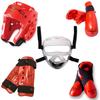 Macho Dyna 8 piece sparring gear set with shin guards and face shield red adult medium view 1