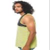 Fly Society Mens The Pieced PU Tank Top, Green, XX-Large view 2