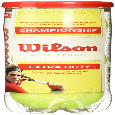 Wilson Championship Extra Duty Tennis Ball  4 Pack | Pressurized Balls with Seal Design | Highly Elastic, Ideal for Training & Matches - Yellow