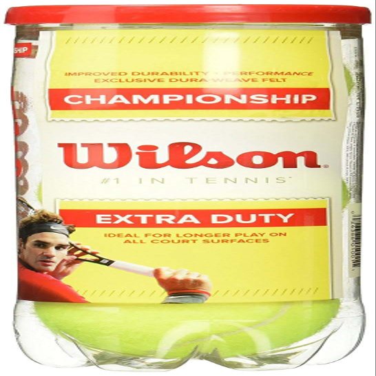 Wilson Championship Extra Duty Tennis Ball  4 Pack | Pressurized Balls with Seal Design | Highly Elastic, Ideal for Training & Matches - Yellow