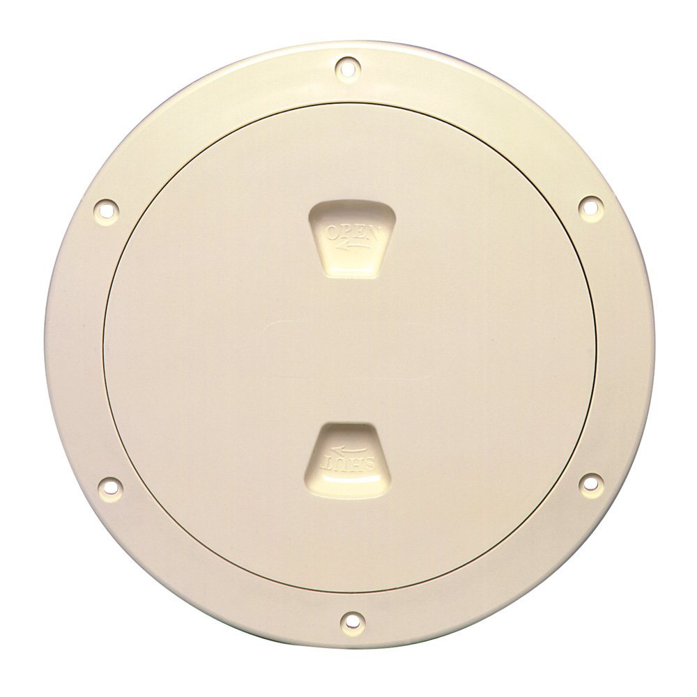 Beckson 6inch Smooth Center Screw-Out Deck Plate - Beige