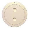 Beckson 6inch Smooth Center Screw-Out Deck Plate - Beige view 1