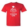 Keep Calm and Cook On Adult Unisex T-Shirt Tee (Large, Red) view 1