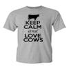 Keep Calm and Love Cows Adult Unisex T-Shirt Tee (XX Large, Gray) view 1