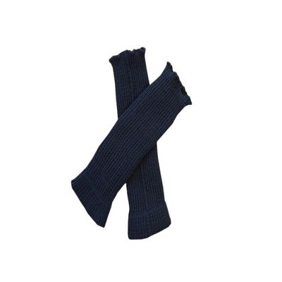 100% Merino Wool LEG Warmers Baby Newborn Unisex Knit Knitted Sling socks (L, Dark blue)