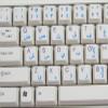 ARABIC KEYBOARD DECALS ON TRANSPARENT (CLEAR) BACKGROUND with BLUE, BLACK, GREEN, ORANGE, RED, WHITE OR YELLOW LETTERING (Blue) view 4