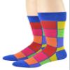Foot Traffic, Pattern Men's Socks, Bright Squares view 2