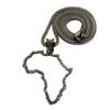 NYFASHION101 Mirroring Africa Pendant w/ 4mm 36" Franco Chain Necklace, Hematite-Tone view 1