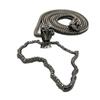 NYFASHION101 Mirroring Africa Pendant w/ 4mm 36" Franco Chain Necklace, Hematite-Tone view 3