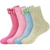 BambooMN Super Soft Warm Cozy Fuzzy Cozy Home Socks - Assortment B - 4prs view 1