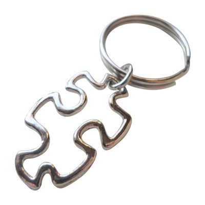 Open Puzzle Piece Couple Keychain - Love You To Pieces; Couples Keychain