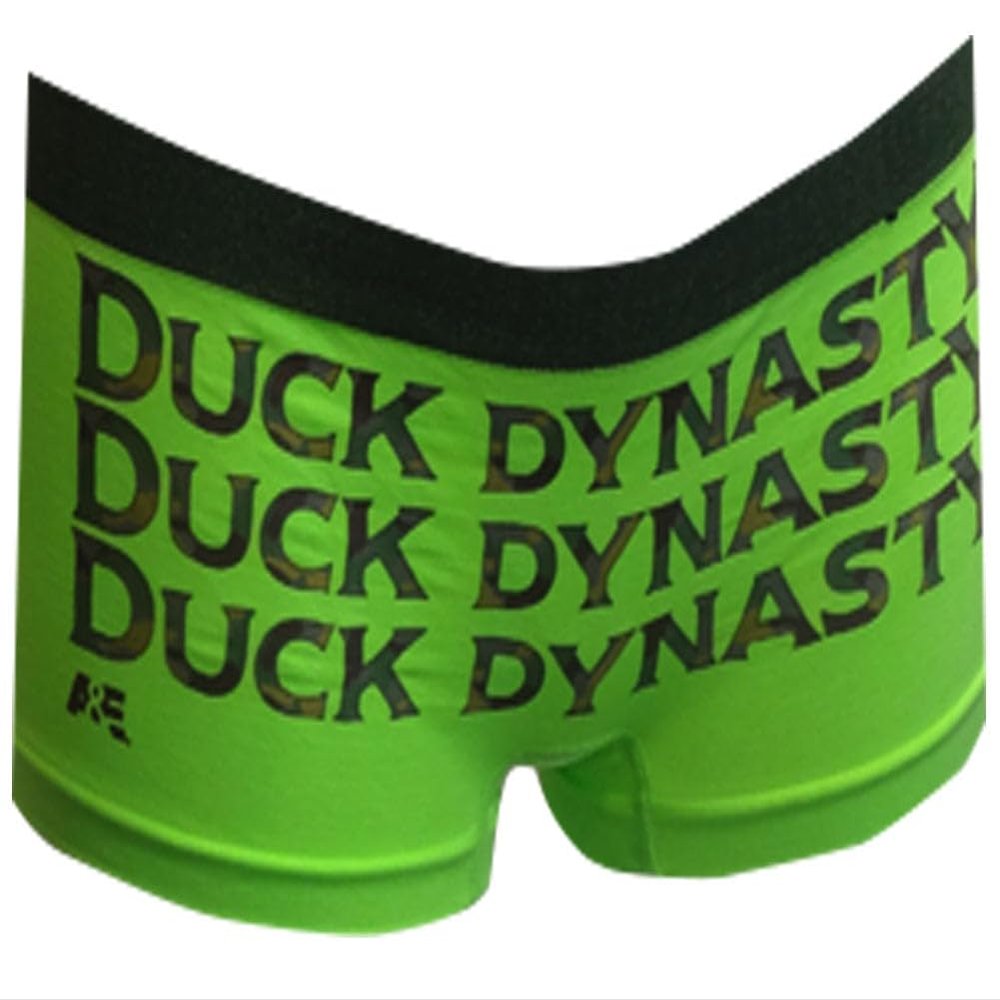 MJC Womens Duck Dynasty Logo Green Seamless Boyshort Panty (Small)