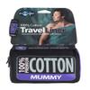 CamelBak Sea to Summit Premium Cotton Travel Liner Mummy, Unisex, Black, Rectangular, Soft Shell, Cotton, Zipper, Adjustable, 325g, Travel Backpack, Sleeping Bag Liner, Standard Adult